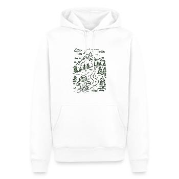 Bergwanderer im Waldlandschaft - Männer Premium Bio Hoodie - Weiß - Vorne - Nico (187cm)
