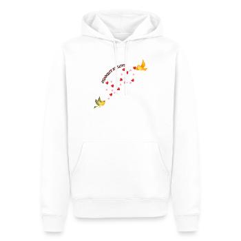 Verbunden durch Liebe - Männer Premium Bio Hoodie - Weiß - Vorne - Nico (187cm)
