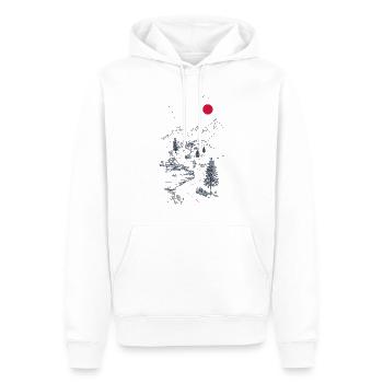 Red trail through mountain landscape - Men’s Premium Organic Hoodie - white - Front - Nico (187cm)