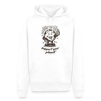 Soutenez votre motivation planète - Sweat à capuche Premium bio Homme - blanc - Devant - Nico (187cm)