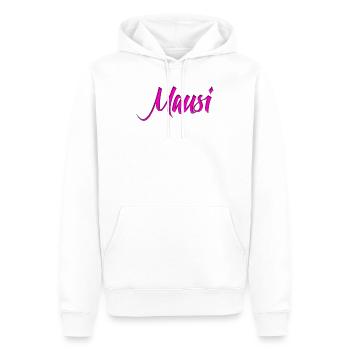 Mausi_Spruch - Männer Premium Bio Hoodie - Weiß - Vorne - Nico (187cm)