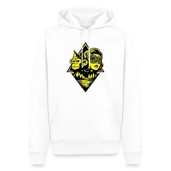 Pulp Duo - Sweat à capuche Premium bio Homme - blanc - Devant - Nico (187cm)