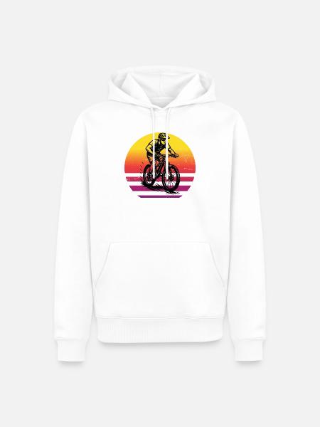 Iconic mountain bike motif - Men’s Premium Organic Hoodie - white