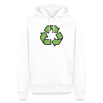 Plan du panneau de recyclage - Sweat à capuche Premium bio Homme - blanc - Devant - Nico (187cm)