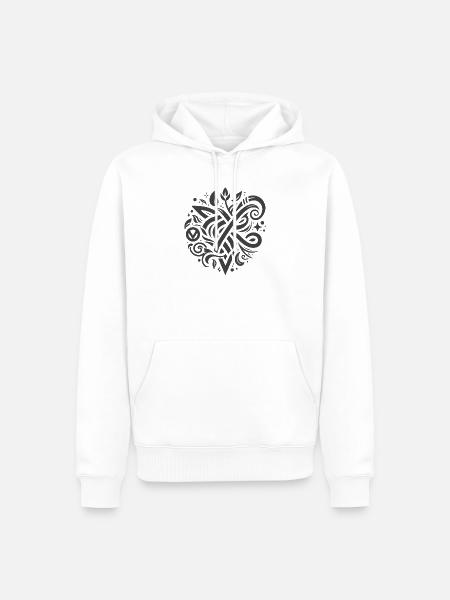 Herz in Flagellen: ornamentaler VEGAN-Knoten - Männer Premium Bio Hoodie - Weiß
