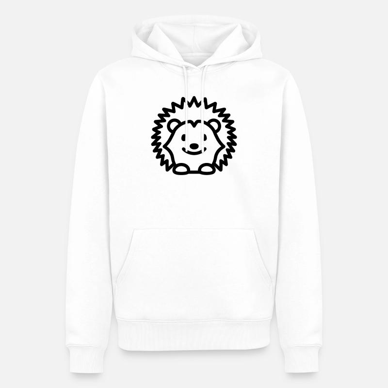 hérisson - Sweat à capuche Premium bio Homme - blanc