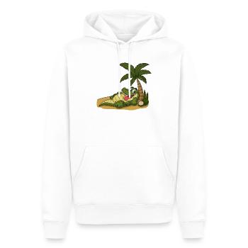 Krokodil am Palmenstrand - Männer Premium Bio Hoodie - Weiß - Vorne - Nico (187cm)