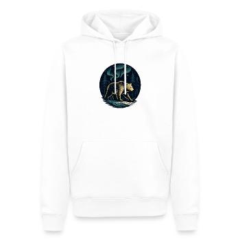 Northern Lights bear in the night forest - Men’s Premium Organic Hoodie - white - Front - Nico (187cm)