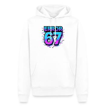 Idée de cadeau Error 67 Six Seven Glitch Cyber Meme - Sweat à capuche Premium bio Homme - blanc - Devant - Nico (187cm)
