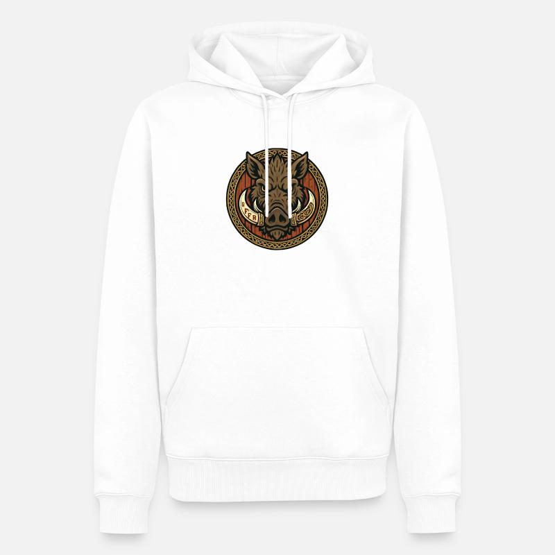 Wikinger Eberemblem - Männer Premium Bio Hoodie - Weiß