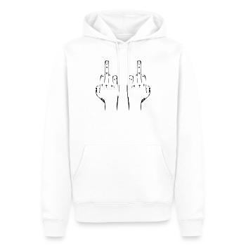 Va te faire foutre les mains - Sweat à capuche Premium bio Homme - blanc - Devant - Nico (187cm)