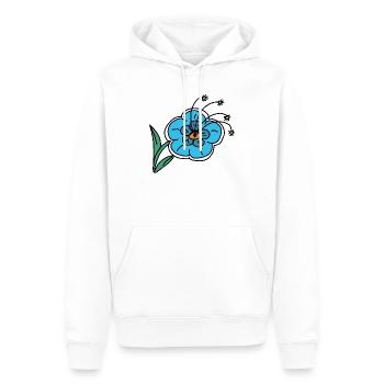 Handgezeichnete blaue Blume Kinder Kind - Männer Premium Bio Hoodie - Weiß - Vorne - Nico (187cm)