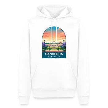 Canberra, Australiens Parlamentsgebäude, Reisekunst - Männer Premium Bio Hoodie - Weiß - Vorne - Nico (187cm)