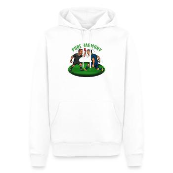 Pure Harmony : Se plaindre au football - Sweat à capuche Premium bio Homme - blanc - Devant - Nico (187cm)
