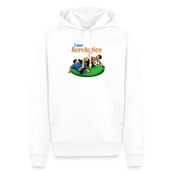 Acrobates de pelouse Acrobates de football (Toboggan de sang) - Sweat à capuche Premium bio Homme - blanc - Devant - Nico (187cm)