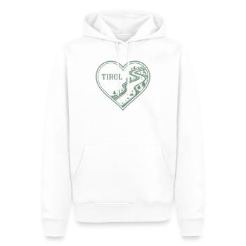 Tirol Herz Alpenweg - Männer Premium Bio Hoodie - Weiß - Vorne - Nico (187cm)