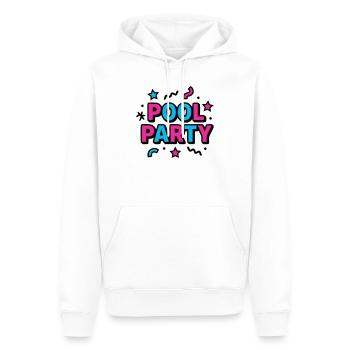 Lettrage des fêtes à la piscine des années 90 - Sweat à capuche Premium bio Homme - blanc - Devant - Nico (187cm)