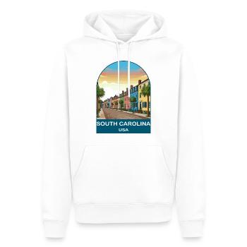 Affiche de voyage vintage de Caroline du Sud USA - Sweat à capuche Premium bio Homme - blanc - Devant - Nico (187cm)