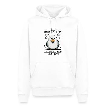Möwe Seevogel Nen scheiss muss ich - Männer Premium Bio Hoodie - Weiß - Vorne - Nico (187cm)
