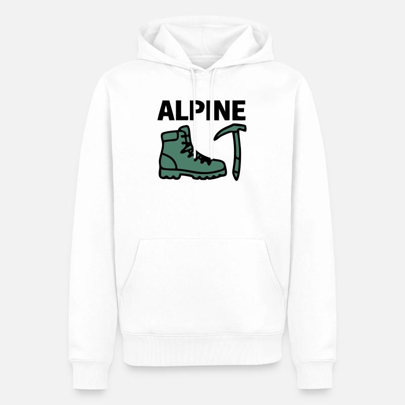 Wanderschuh Eispickel Alpine Bergsteigen Klettern - Männer Premium Bio Hoodie - Weiß