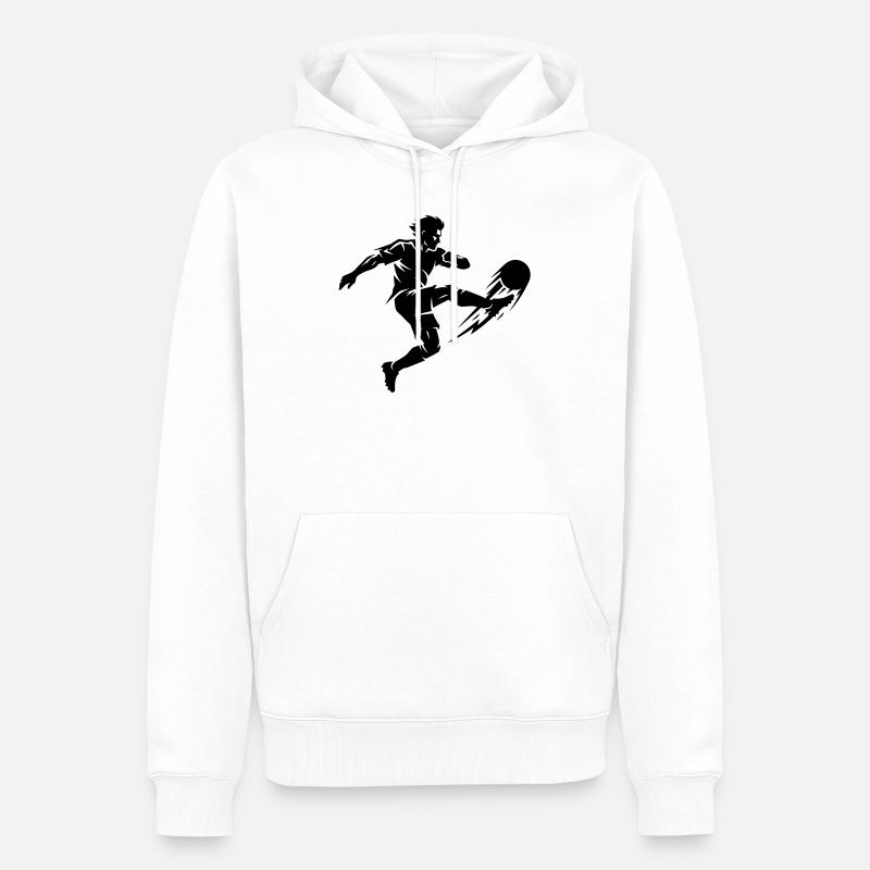 Silhouette du footballeur - Sweat à capuche Premium bio Homme - blanc