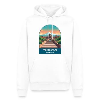 Arménie d’Erevan Mont Ararat Art de voyage vintage - Sweat à capuche Premium bio Homme - blanc - Devant - Nico (187cm)