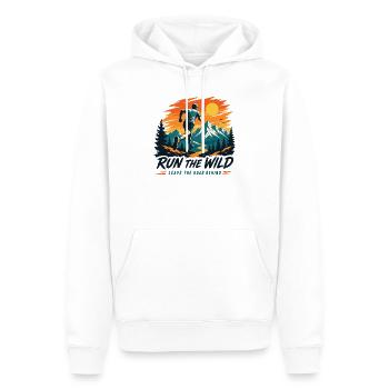 Maillot de course Run The Wild Trail - Sweat à capuche Premium bio Homme - blanc - Devant - Nico (187cm)