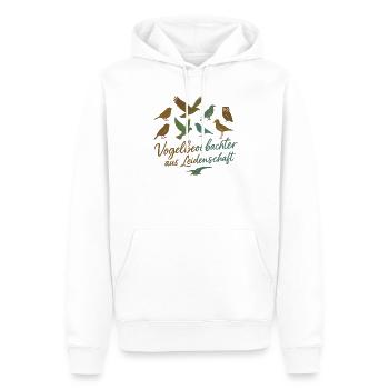 Vogelbeobachter aus Leidenschaft - Männer Premium Bio Hoodie - Weiß - Vorne - Nico (187cm)