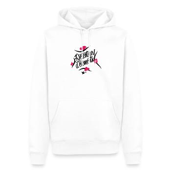 Force des elements (eau, feu, air et terre) - Sweat à capuche Premium bio Homme - blanc - Devant - Nico (187cm)