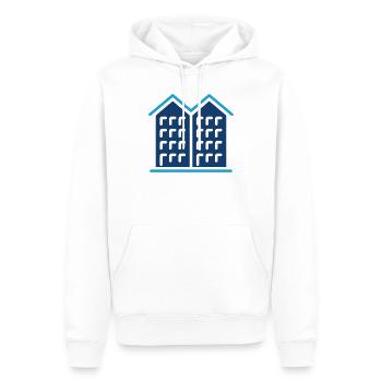 Immeuble d’appartements Solid Icon Real Estate Property - Sweat à capuche Premium bio Homme - blanc - Devant - Nico (187cm)