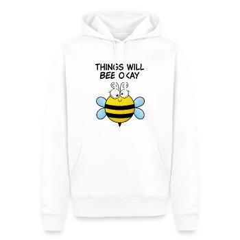 Tout ira bien – Sweet Motivational Bee - Sweat à capuche Premium bio Homme - blanc - Devant - Nico (187cm)