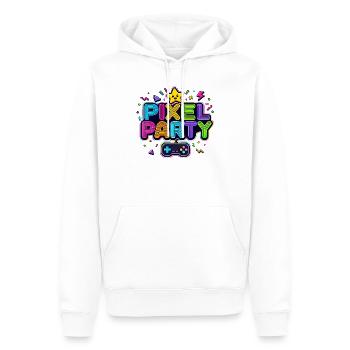 Retro Pixel Party 80er Jahre - Männer Premium Bio Hoodie - Weiß - Vorne - Nico (187cm)