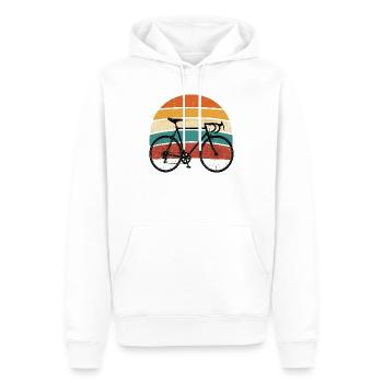 Retro Bike on Colorful Bow - Men’s Premium Organic Hoodie - white - Front - Nico (187cm)