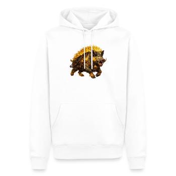 Gullinborsti – Le sanglier d’or des Vikings - Sweat à capuche Premium bio Homme - blanc - Devant - Nico (187cm)