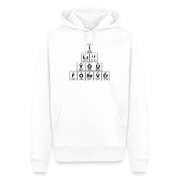 Amoureux de Chimie Tableau Périodique - Sweat à capuche Premium bio Homme - blanc - Devant - Nico (187cm)
