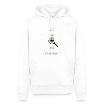 Over Analyzer Magnified Eye - Men’s Premium Organic Hoodie - white - Front - Nico (187cm)