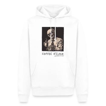 Heure du café - Sweat à capuche Premium bio Homme - blanc - Devant - Nico (187cm)