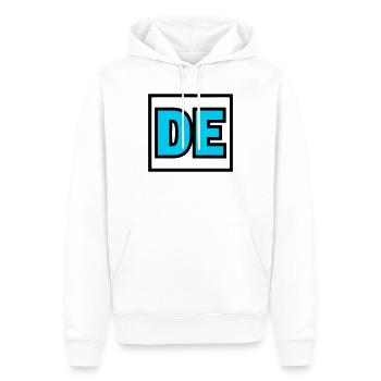 Lettres initiales DE Logo - Sweat à capuche Premium bio Homme - blanc - Devant - Nico (187cm)