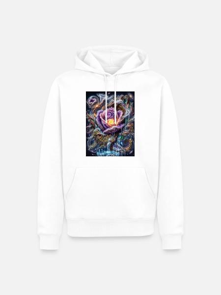 Crystal Rose - Männer Premium Bio Hoodie - Weiß