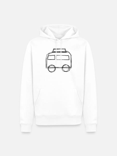 Campingbus handgezeichnet - Männer Premium Bio Hoodie - Weiß