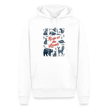 Respekt vor Tieren! - Männer Premium Bio Hoodie - Weiß - Vorne - Nico (187cm)