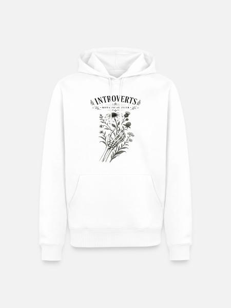 Introvert Botanischer Klub Blumen - Männer Premium Bio Hoodie - Weiß