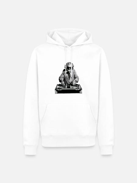DJ Oma - Männer Premium Bio Hoodie - Weiß