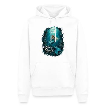 Meerjungfrau unter Wasser im Mondlicht - Männer Premium Bio Hoodie - Weiß - Vorne - Nico (187cm)