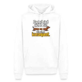 Dackel Spruch Stur Konsequent Dackelbesitzer - Männer Premium Bio Hoodie - Weiß - Vorne - Nico (187cm)