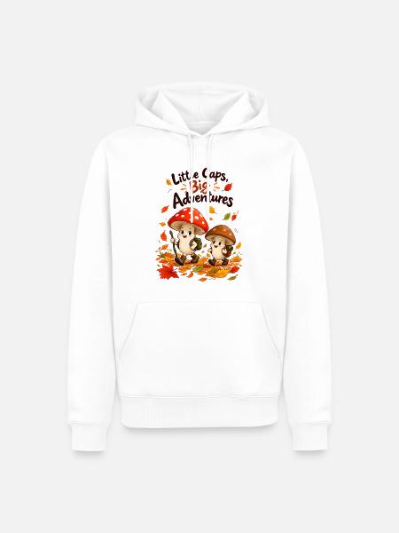 Kleine Pilze große Abenteuer - Männer Premium Bio Hoodie - Weiß