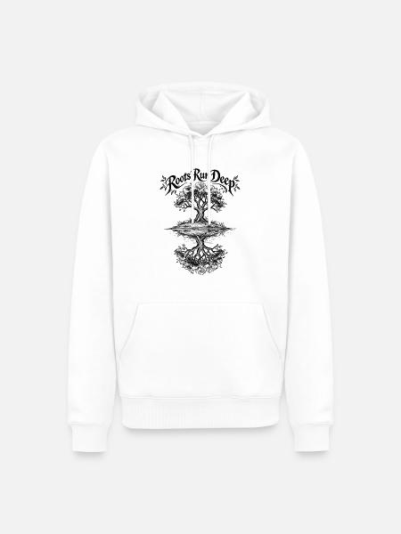 Wurzeltiefer Baum - Männer Premium Bio Hoodie - Weiß
