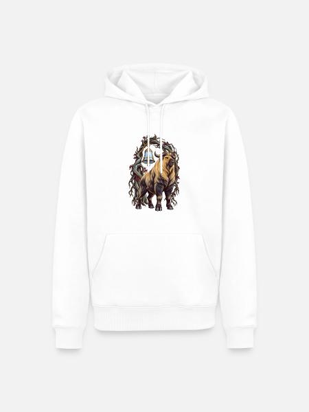 Takin mit winterlichem Kristallglockentor - Männer Premium Bio Hoodie - Weiß
