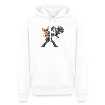 Punk-Hase, der Safari-Fotograf - Männer Premium Bio Hoodie - Weiß - Vorne - Nico (187cm)