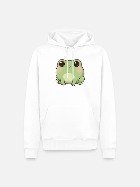 Frosch - Männer Premium Bio Hoodie - Weiß